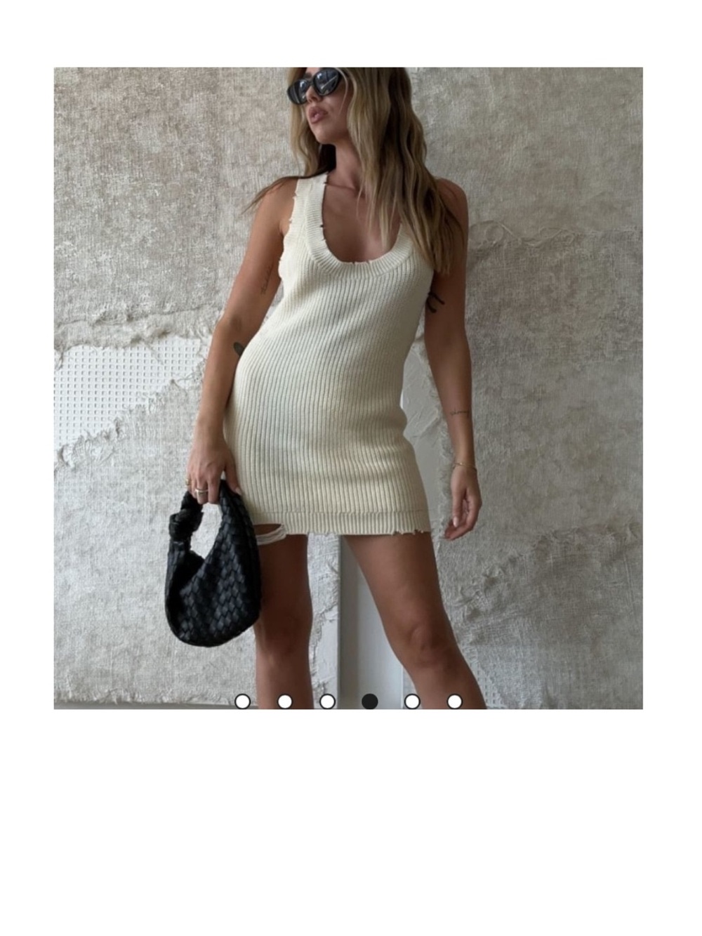 Rumored Cream Ribbed Tank Mini Dress - Picture 4 of 8